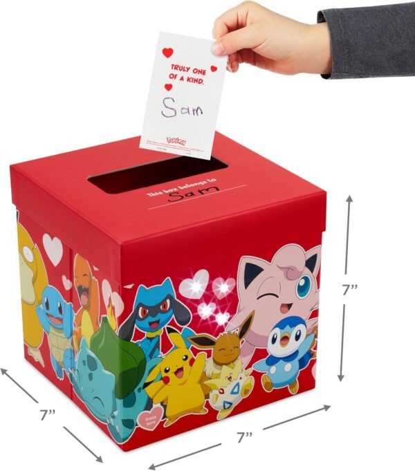 Hallmark Pokemon Valentine's Day Cards & Mailbox with Sound for Classroom Exchange (34 Piece)