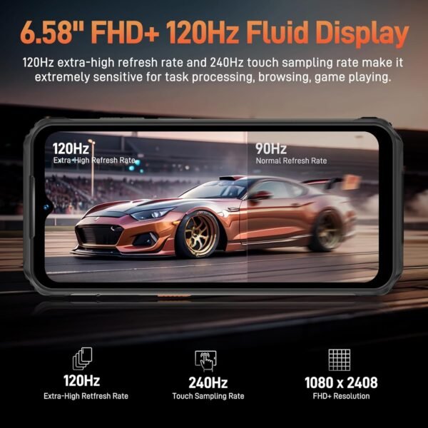 Ulefone Armor 21 Android 14 Unlocked Rugged Phone, 122dB Loudest Speaker, MTK G99 16GB + 256GB Outdoor Rugged Smartphone,64MP Main Cam + 24MP Night Vision Cam, 6.58" FHD+, 9600mAh, IP68 Dual SIM