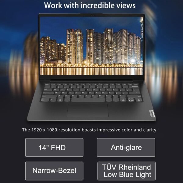 Lenovo V14 Laptop (14" FHD Anti-Glare, 6-Core AMD Ryzen 5 (> i5-1135G7), 16GB RAM, 512GB SSD) for Business & Home & Student, Thin & Light, Webcam w/Shutter, Ethernet, Windows 11 Pro, Black