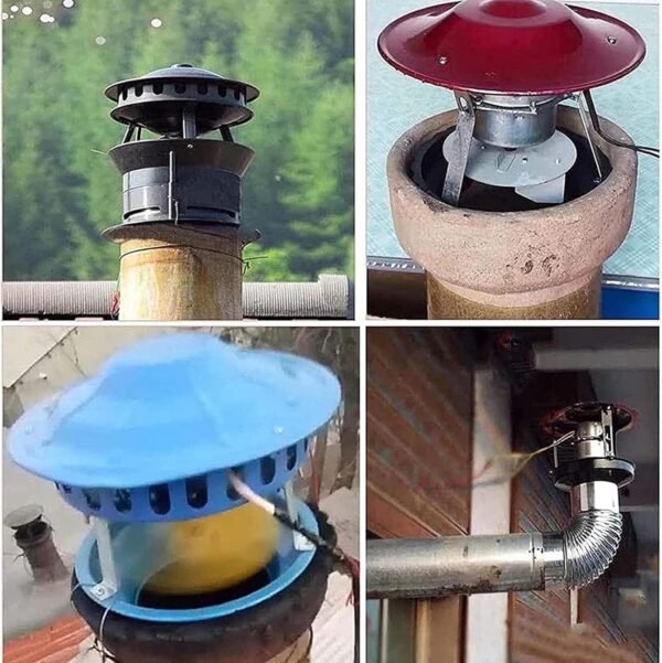 Household Chimney Fan 100W Induced Draft Fan Kitchen Chimney Blower Fan Fireplace Exhaust Fan Exhaust ​Smoke Machine,B（1pc）