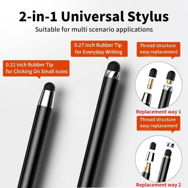 10 PCS Stylus,Stylus Pen for Touchscreen,2-in-1 Stylus Pen for iPad, High Sensitivity & Precision Suitable for All Touch Screens of iPhone/ipad/Android Tablets(10 Stylus Pen + 20 Tips)