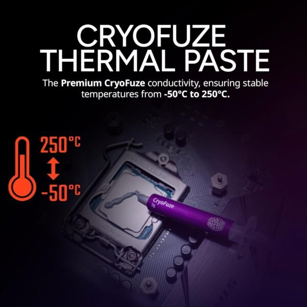 Cooler Master Hyper 212 Pro aRGB CPU Air Cooler, SickleFlow Edge 120 PWM Fan, Composite 4 Copper Heat Pipes, 152mm Tall, Sleek Top Cover, AMD Ryzen AM5|AM4, Intel LGA 1851|1700 Brackets