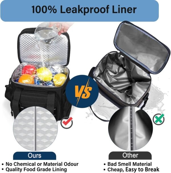 Lunch Box Cooler Bag - Tactical Insulated Lunchbox for Men - Large Lunch Pail Lunch Kit for Adults Work Outdoor Shifts Trips Black 16L