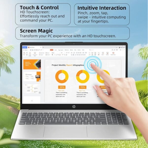 HP Flagship Touchscreen Laptop Computer - 15.6-inch Display | Intel i3-1215U | Windows 11 Pro & Lifetime Microsoft Office Pro for Business and Student | Numeric Keypad | 16 GB RAM + 1 TB SSD