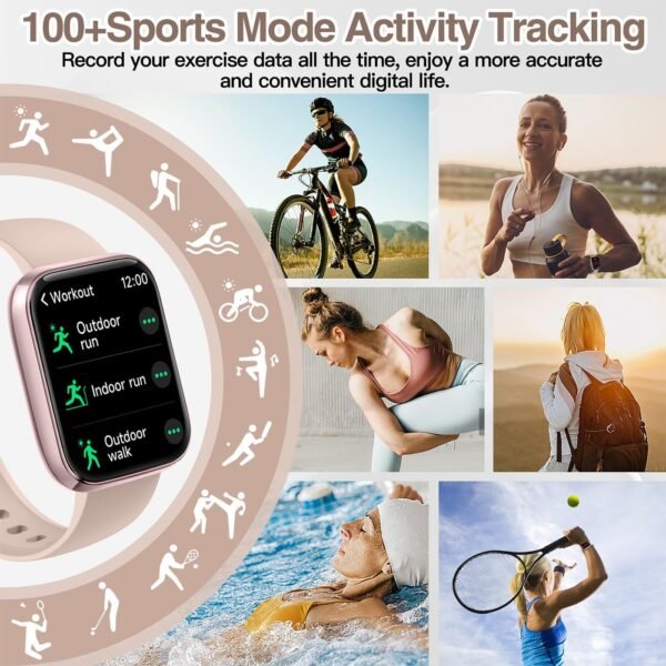 Smart Watch for Men Women with Bluetooth Call,Alexa Built-in Smartwatch,1.83"DIY Dial Fitness Watch with Sleep Heart Rate SpO2 Monitor,100+ Sport Mode,IP68 Waterproof Watch Compatible with Android iOS