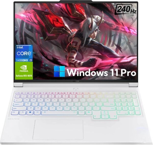 Lenovo Legion 7i Gaming Laptop - 16" WQXGA 240Hz | Intel 24-core i9-14900HX | GeForce RTX 4070 | 64GB DDR5 + 4TB SSD | Win 11 Pro + Microsoft Office Pro | Fingerprint Reader | Copilot - Glacier White