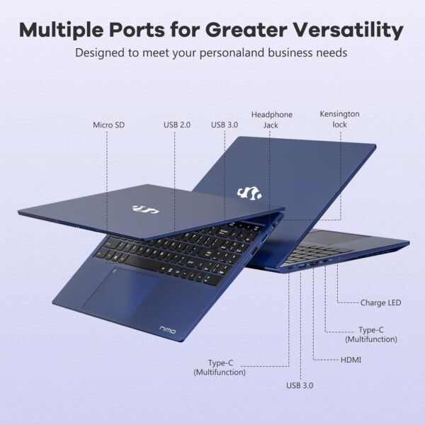 NIMO Laptop, 15.6 FHD-Laptop, 32GB RAM 2TB SSD, 6 Cores AMD Ryzen 5 6600H (Beat i5-12450H, Up to 4.5GHz), 100W Type-C 54Wh Battery WiFi 6 BT5.2 Backlit Keyboard Laptop for Working Student Business