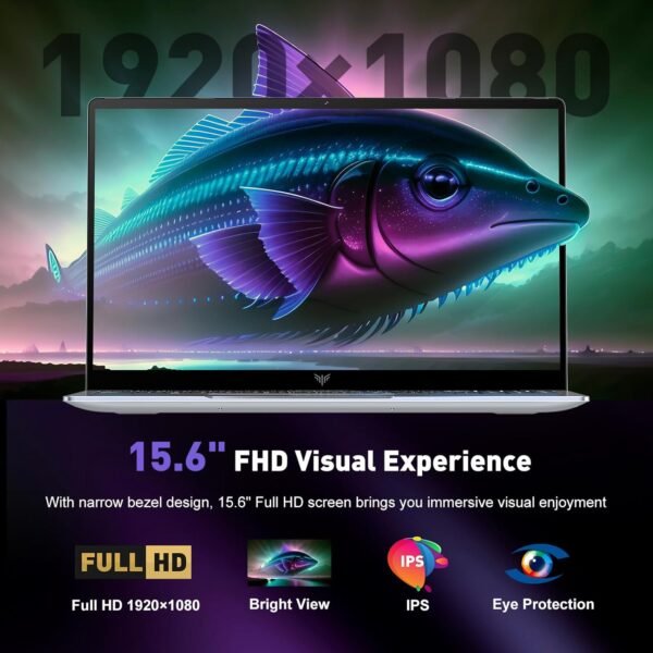 2025 Gaming Laptop, Laptop Computer with Intel Quad-Core Processor(Up to 3.6GHz), 16GB DDR4 512GB SSD Windows 11 Laptop, 15.6" IPS 1080P, Metal Shell, USB3.2,