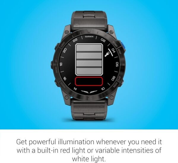 Garmin D2™ Mach 1 Pro, Aviator Smartwatch with GPS Moving Map, Aviation Weather, Health and Wellness Features, AMOLED Display, and Built-in Flashlight
