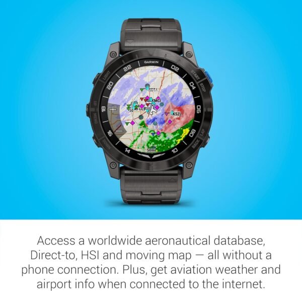 Garmin D2™ Mach 1 Pro, Aviator Smartwatch with GPS Moving Map, Aviation Weather, Health and Wellness Features, AMOLED Display, and Built-in Flashlight