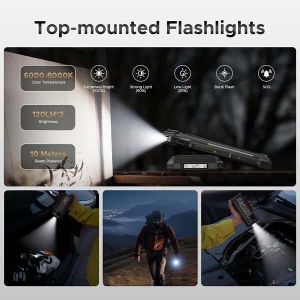 DOOGEE Fire 6 Max(2025) 5G Rugged Smartphone with Thermal Image Camera,20800mAh/33W Fast,6.72" FHD+ 120Hz IPS Screen,120LM Flashlight Rugged Phone,256GB/TF 2TB,50MP,Android 14,IP68 Waterproof Phone