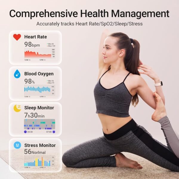 Smart Watches for Women for Android iPhone, [1.99" AMOLED Screen] Smartwatch Fitness Tracker with Bluetooth Calls, AI Control, Heart Rate/SpO2/Sleep Monitor, 12 Days Battery, 3ATM Waterproof