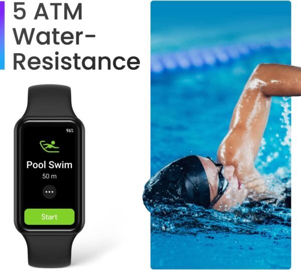 Amazfit Band 7 Fitness and Activity Trackers and Smartwatches, Heart Rate, SpO2, Sleep Analysis, Amazon Alexa Built-In, 18-Day Battery, Black