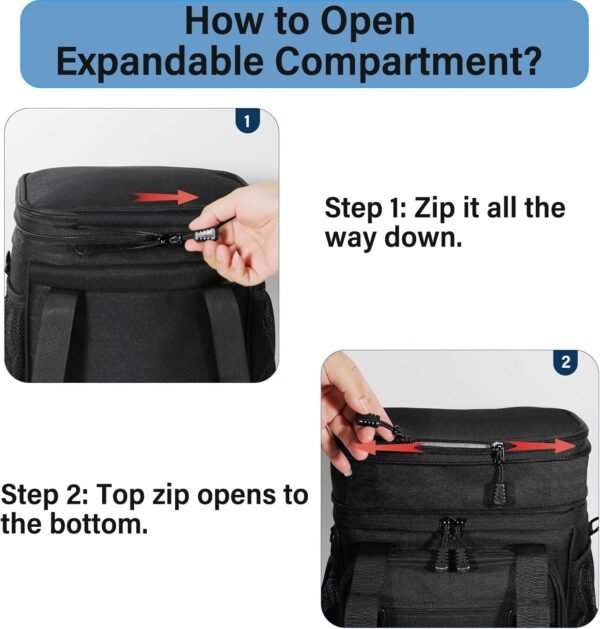 Lunch Box Cooler Bag - Tactical Insulated Lunchbox for Men - Large Lunch Pail Lunch Kit for Adults Work Outdoor Shifts Trips Black 16L