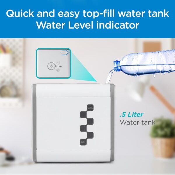 BLACK+DECKER Desktop Air Cooler, Personal Portable Fan with 3-Speeds, Evaporative Air Cooler with 0.5L Water Tank, Air Cooler Fan for Desk, Home, Office, Bedroom, and more, BDMC10, White/Gray