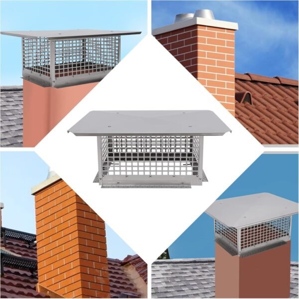 Chimney Cap,17" x 29" Stainless Steel Chimney Cover,Adjustable Metal Spark Arrestor with Bolts Screws,Suitable for Chimneys Smaller Than 16.93 * 28.9 in