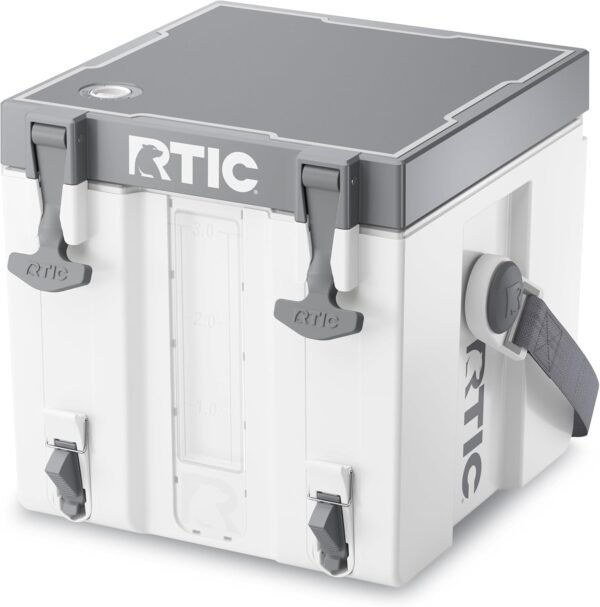RTIC Halftime Water Cooler 3 Gallon Portable Carrier Container, Drink Beverage Dispenser, Stackable with 2 Taps, Bottleless, BPA-Free, for Sports, Camping, BBQ, Parties, Picnic, and More, White