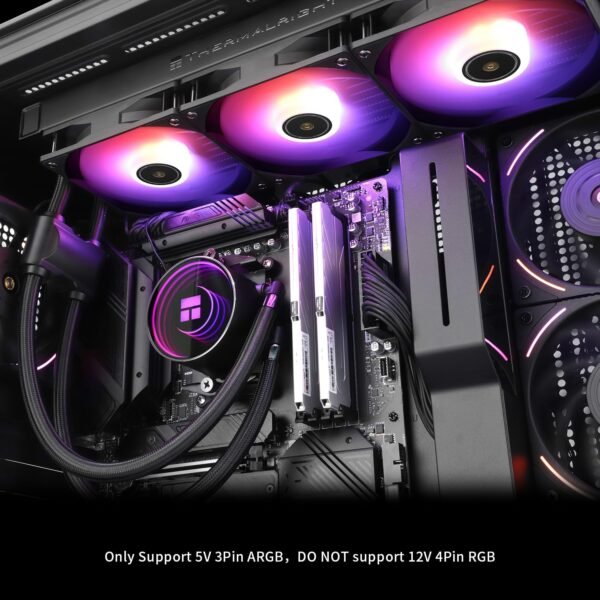 Thermalright Frozen Notte 360 Black ARGB V2 Water Cooling CPU Cooler, 360 Specification CPU Liquid Cooler,3 PWM Fans, S-FDB Bearings, Suitable for AMD:AM4/AM5, Intel LGA 1851/1700/115X/1200/2011