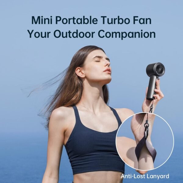 JISULIFE Portable Handheld Fan, Speed(1-100) Adjustable Turbo Mini and 5000mAh Battery Rechargeable Personal Fan with Metal Body,Digital Display, Gifts for Women Men Travel/Camping/Outdoor-Grey