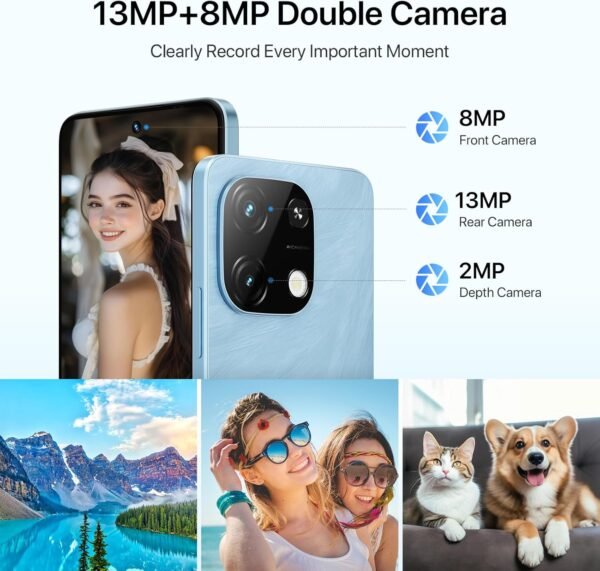 UMIDIGI Note 100A Cell Phone, 6.8" HD+ 120Hz Display Phones, Android 14 Unlocked Smartphone, 8(4+4)+256GB/1TB TF, 5000mAh Battery Andriod Phone, AI Face & Fingerprint Unlock, 4G Dual SIM, GPS,OTG
