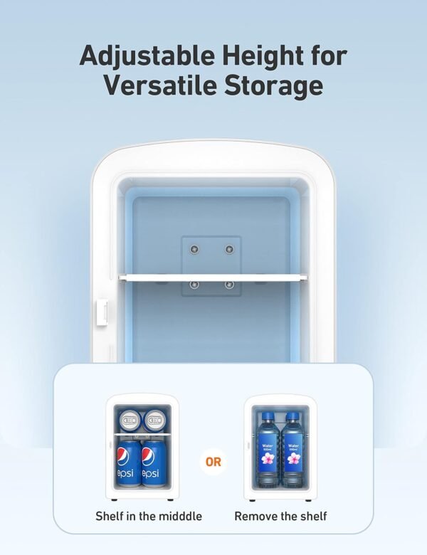 AstroAI Mini Fridge, 4 Liter/6 Can AC/DC Portable Thermoelectric Cooler Refrigerators for Skincare, Beverage, Home, Office and Car, ETL Listed (White