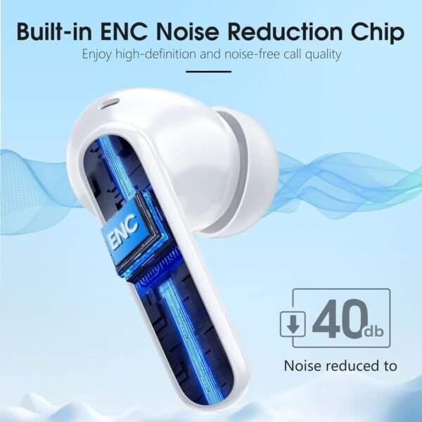 Wireless Earbuds Bluetooth 5.3 Headphones 40Hrs Playtime with LED Display for iphone and Android, Wireless earphones Deep Bass and Noise cancelling Bluetooth Ear Buds with IPX7 Waterproof, Fast Charge