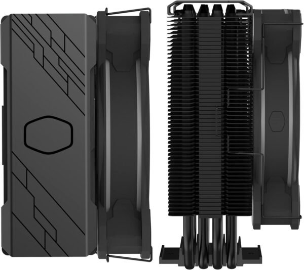 Cooler Master Hyper 212 Halo Black CPU Air Cooler, 120 Halo² PWM Fan, Dual Loop ARGB, Aluminum Top Cover, 4 Copper Heat Pipes, 154mm Tall, AMD Ryzen AM5|AM4, Intel LGA 1851|1700|1200 Brackets