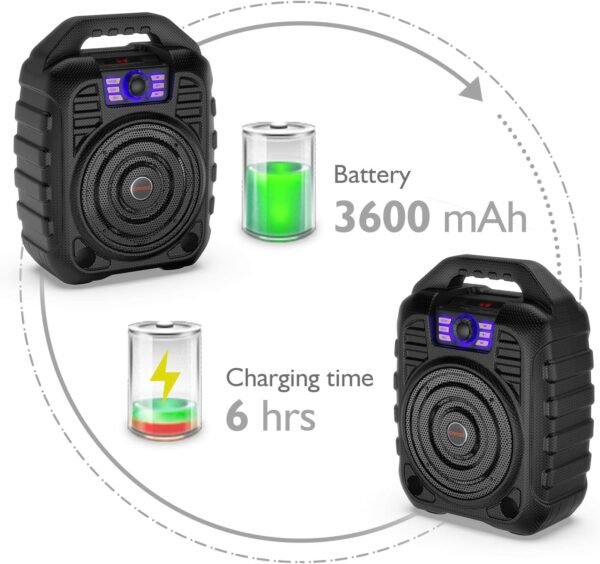 EARISE T26 Portable Bluetooth PA Speaker System with Wireless Microphone, 12W Karaoke Machine for Party/Outdoors, 3600mAh Battery, FM Radio, Audio Recording, Remote Control, Supports TF Card/USB/AUX