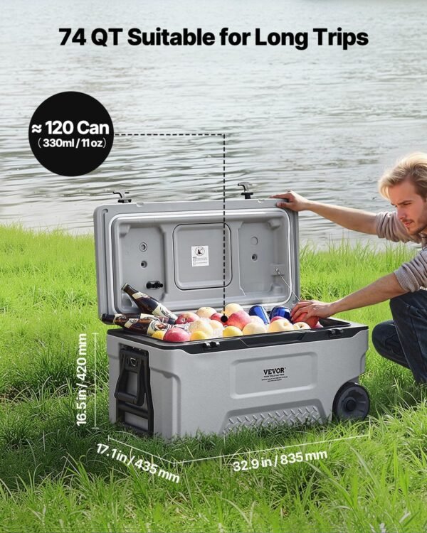 VEVOR Insulated Portable Rotomolded Hard Cooler