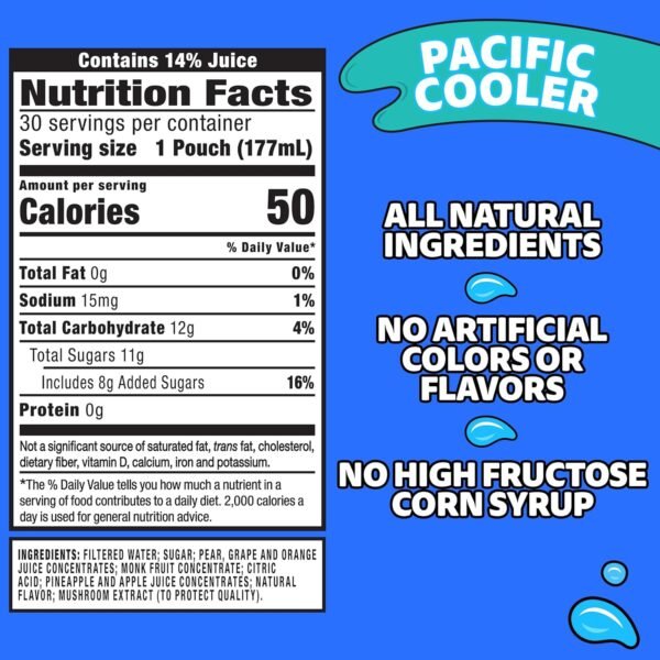 Capri Sun Pacific Cooler Mixed Fruit Flavored Juice Drink Blend, 30 ct Box, 6 fl oz Pouches