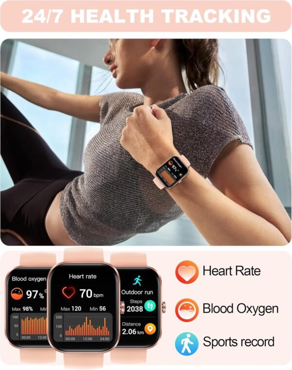 Smart Watch for Women(Answer/Make Call)-1.91" HD Fitness Smart Watch with Heart Rate/Sleep/spO2 Monitor, 113+ Sport Modes, IP68 Waterproof Smart Watch for Android iOS,Gold