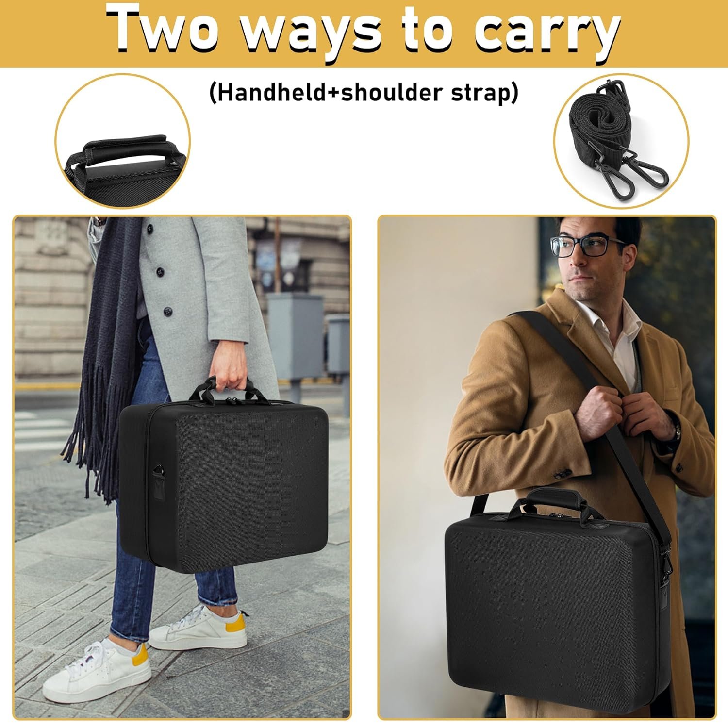 OUUTMEE Hard Shell Carrying Case Compatible with PS5 Slim, Travel Bag Holds PlayStation 5 Disk Digital Edition, Games, Headset and Gaming Accessories