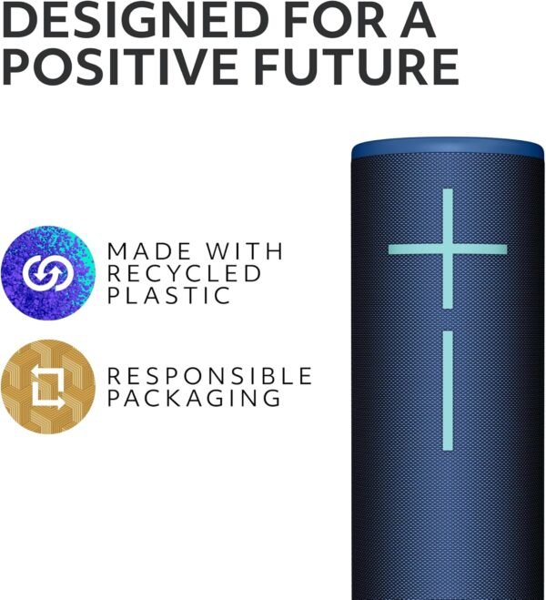 Ultimate Ears Boom 4 Portable Waterproof Bluetooth Speaker with 360-Degree, Bold, Immersive, Crystal-Clear Sound, Floating Speaker with 15-Hour Battery and 147ft (45m) Range - Blue