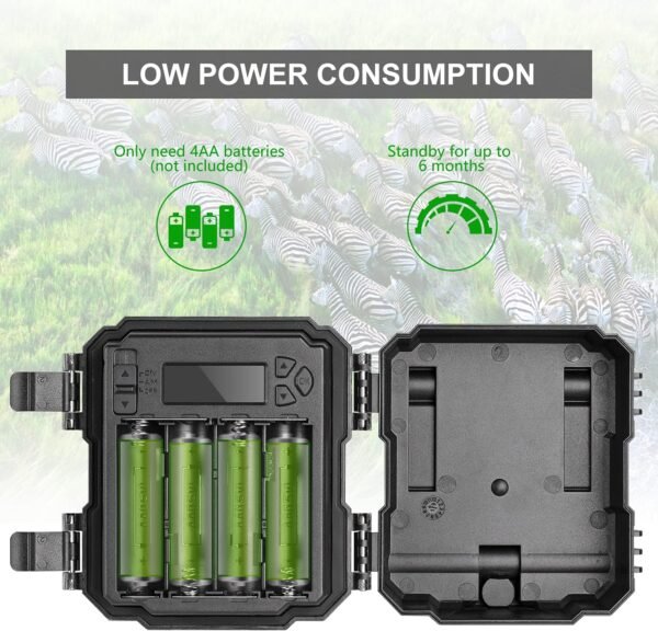 WOSPORTS Mini Trail Camera,24MP 1080P HD Game Hunting Camera Motion Activated with IR Night Vision Waterproof Video Cam for Wildlife Scouting Hunting Deer Cam