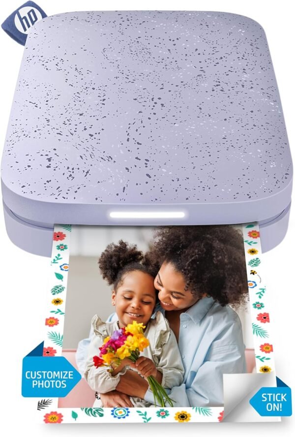 HP Sprocket 2x3" Instant Smartphone Photo Printer - Portable Color Wireless Mobile Printer - Zink Sticky-Back Photos - Print from Compatible iOS & Android Devices with Bluetooth w/Fun App - Purple