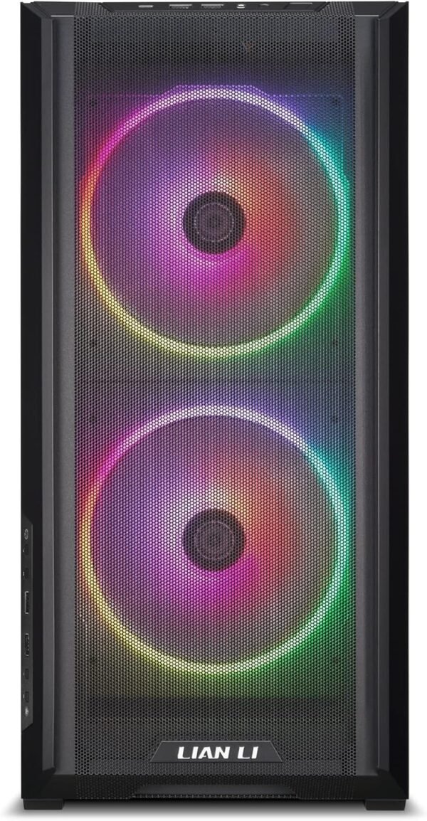 Lian Li Lancool 216 Mid-tower case with high cooling performance - Includes controller - dual front 160MM PWM fans and 1 rear 140MM PWM fan - Airflow focused - Up to 10 fans (LANCOOL 216RC-X BLACK)
