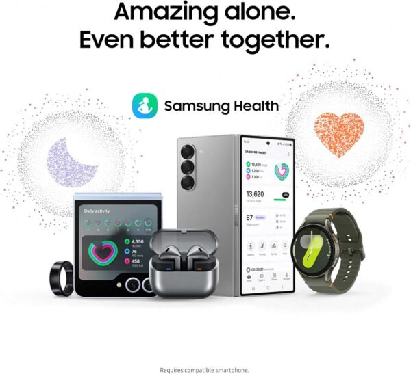 SAMSUNG Galaxy Watch 7 40mm Bluetooth AI Smartwatch w/Energy Score, Wellness Tips, Heart Rate Tracking, Sleep Monitor, Fitness Tracker, 2024, SM-L300NZECXAA Cream (Renewed)
