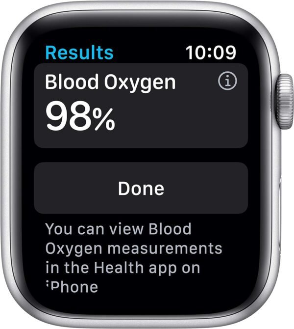 Apple Watch Series 6 (GPS, 44mm) - Silver Aluminum Case with White Sport Band (Renewed)