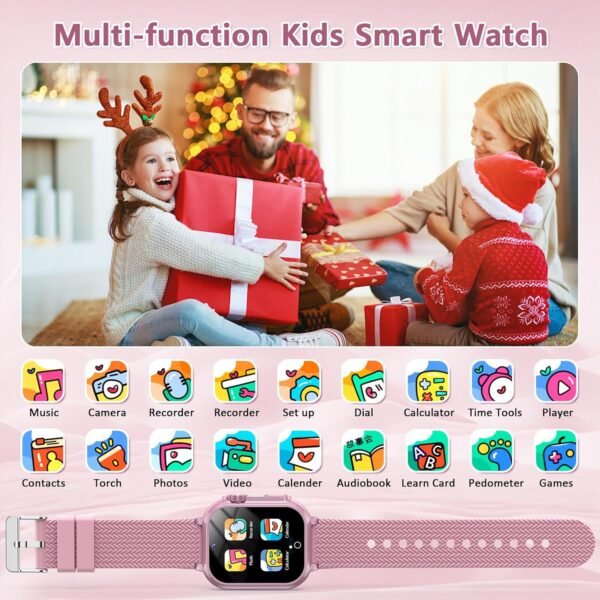 Kids Smart Watch Gift for Girls Age 5-12, 32 Games HD Touch Screen Watches with Video Camera Music Player Pedometer Flashlight 12/24 hr Educational Toys Birthday Gift for Boys Girls Ages 7 8 9 10