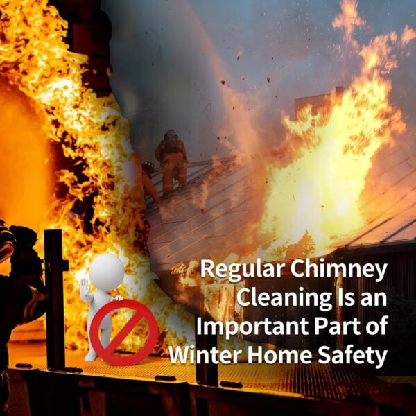 Bluesea 16 Feet Chimney Sweep Kit, Ergonomic Chimney Cleaning System with Strong Brush, Extends Up to 16 Feet, Includes 5 Flexible Chimney Rods