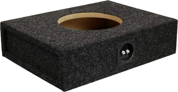 Bbox 10" Single Sealed / Shallow Mount Subwoofer Enclosure Boxes & Enclosures - Pro Audio Tune - Premium Subwoofer Box Improves Audio Quality, Sound & Bass - Nickel Finish Terminals