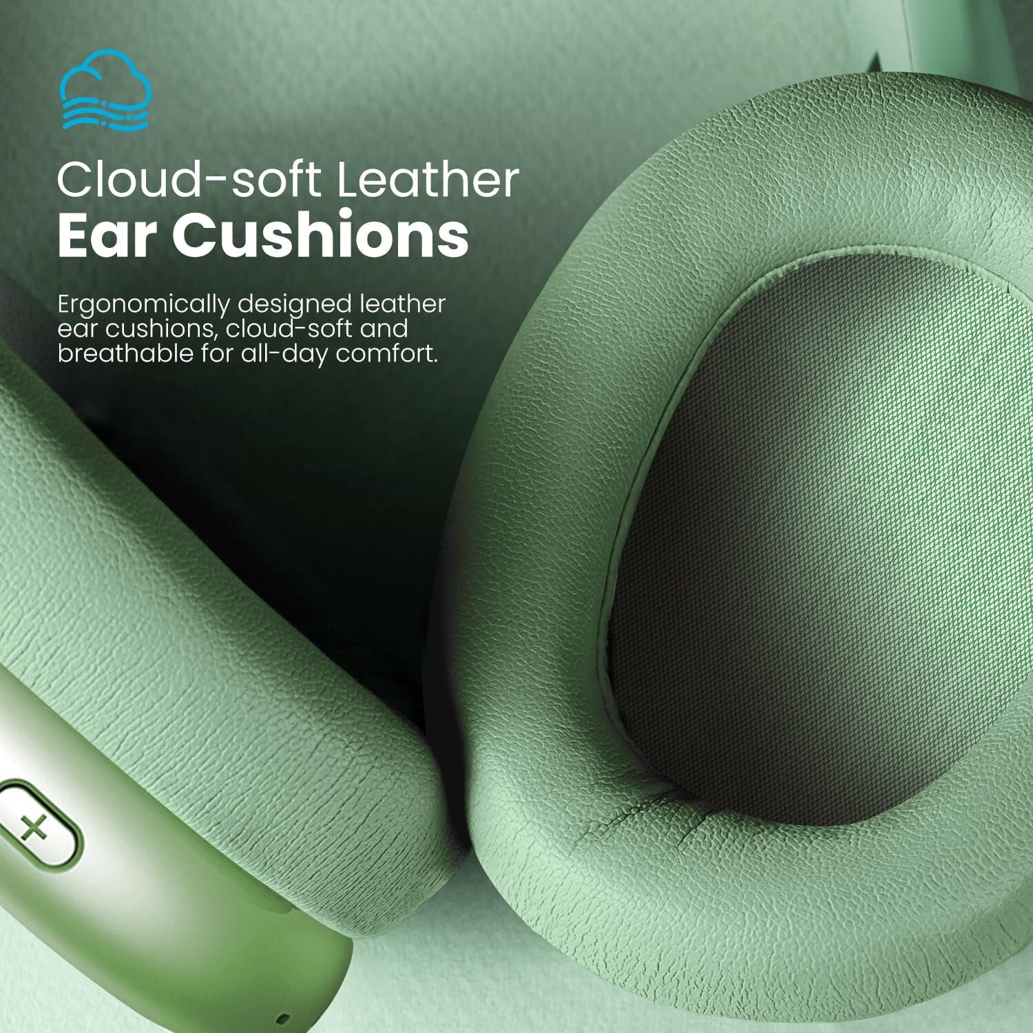 Y01 Wireless Over Ear Headphones, Noise Canceling Bluetooth 5.3 Headphones with Microphones,Hi-Res Audio,48H Playtime,Foldable,Breathable Soft Earpads for iOS/Android/Samsung/PC-Green