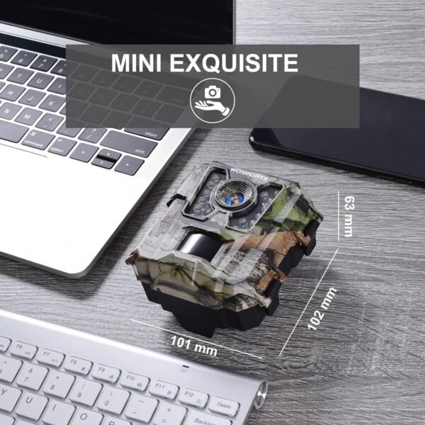 WOSPORTS Mini Trail Camera,24MP 1080P HD Game Hunting Camera Motion Activated with IR Night Vision Waterproof Video Cam for Wildlife Scouting Hunting Deer Cam