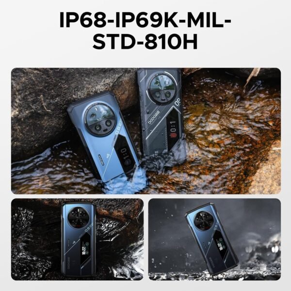 DOOGEE V40 Pro Rugged Phone 5G - 36GB RAM+512GB ROM Android 14 Rugged Smartphone, 6.78" FHD+120Hz Screen, 4nm D7300 CPU, Waterproof Phone with 1.47" Rear Screen, 200MP AI Camera, 8680mAh+33W, Blue