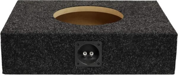 Bbox 10" Single Sealed / Shallow Mount Subwoofer Enclosure Boxes & Enclosures - Pro Audio Tune - Premium Subwoofer Box Improves Audio Quality, Sound & Bass - Nickel Finish Terminals