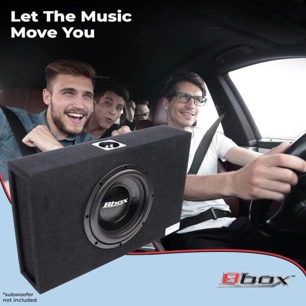 Bbox 10" Single Sealed / Shallow Mount Subwoofer Enclosure Boxes & Enclosures - Pro Audio Tune - Premium Subwoofer Box Improves Audio Quality, Sound & Bass - Nickel Finish Terminals