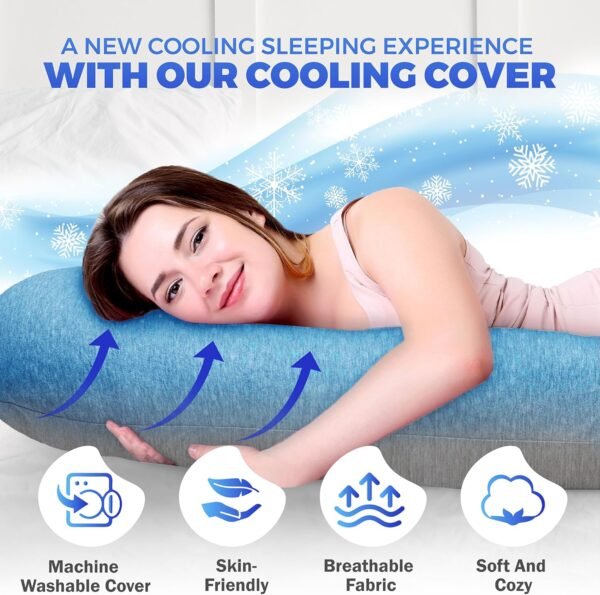 PILLANI Pregnancy Pillows for Sleeping - V C U Shaped Full Body Pillow with Removable Cover, 57inch Cooling Maternity Pillow for Pregnant Women, Support for Back Belly Legs Hip - Pregnancy Must Haves