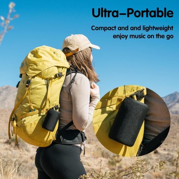 Bluetooth Speaker, MusiBaby Wireless Portable Speaker - Waterproof, Outdoor, Bluetooth 5.0, Dual Pairing, Loud Stereo, Deep Bass, 24H Playtime - Gift Ideas for Home, Party, Travel (BLK)