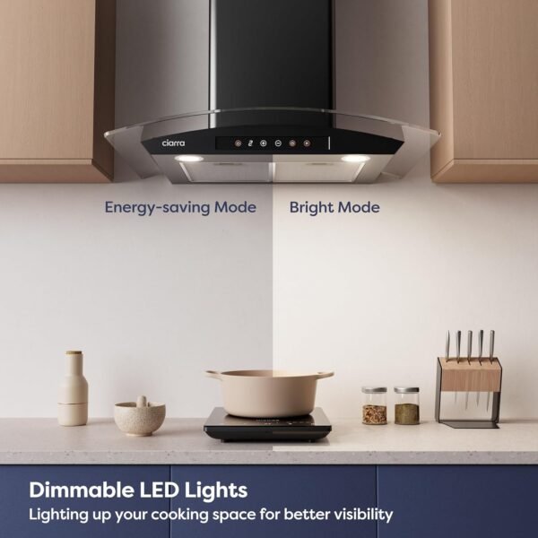 CIARRA Black Range Hood 30 inch with Soft Touch Control 450 CFM Stove Vent Hood for Kitchen with 3 Speed Exhaust Fan Auto Shut Off Function CAB75502