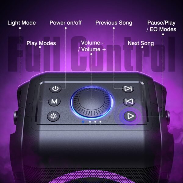 W-KING 180W PEAK Portable Loudest Bluetooth Speaker Wireless, Outdoor Party Boom Box Big Large Speaker/80W HD Huge 105dB Pulse Natural Deep Bass Tube/4 Drivers with 2*Subwoofer, IPX5/24H/EQ/USB/TF/AUX